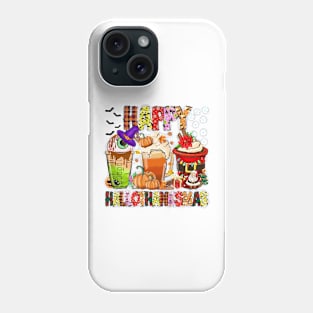 Coffee Halloween Thanksgiving Christmas Happy Hallothanksmas TShirt Phone Case