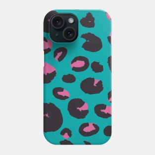 Pink on Teal Leopard Phone Case