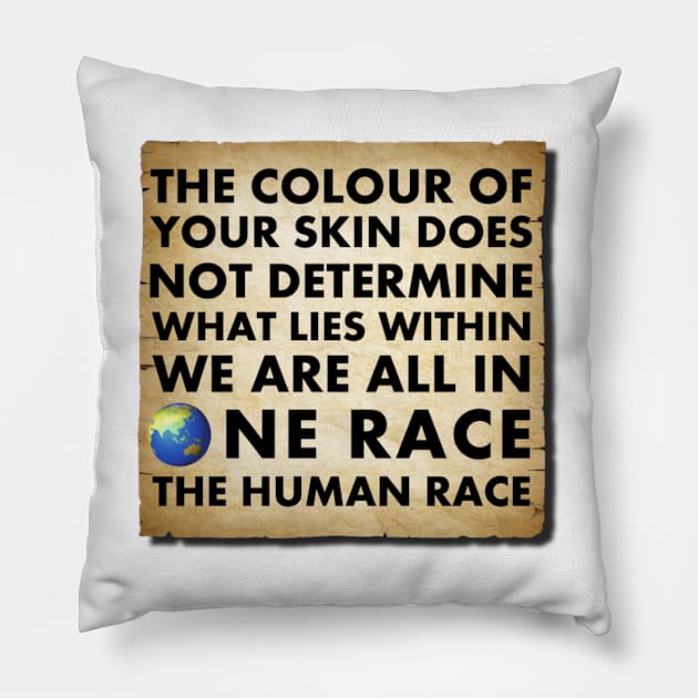 There’s No Winners In The Human Race Pillow by Afroditees