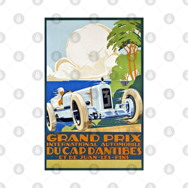 Vintage Antibes Grand Prix Poster 1929 by Bugsponge