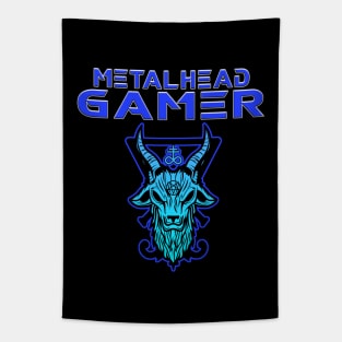 Metalhead Gamer Baphomet Blue Tapestry