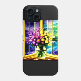 Flowers in the Corner Window Phone Case