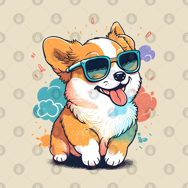 Retro Style Dog - Cute Dog Wearing Glasses by ShopBuzz