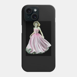 Bone China Figurine Wearing a Light Pink Dress Phone Case