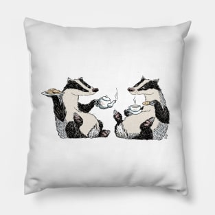 Badger Tea Party Pillow