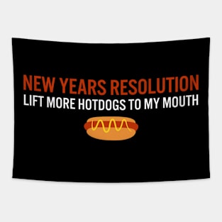 New years resolution: lift more hotdogs to my mouth Tapestry