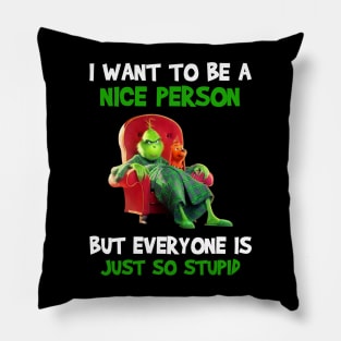 Funny Grinch Christmas Grinch Funny Gift Grinchmas Grinch Lovers Pillow