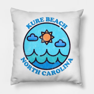 Kure Beach, NC Summertime Vacationing Ocean Skyline Pillow