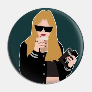 Girl with coffee Pin