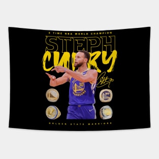 Steph Curry 4 Rings Tapestry