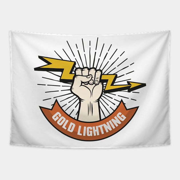 Gold Lightning Tapestry by Mako Design 