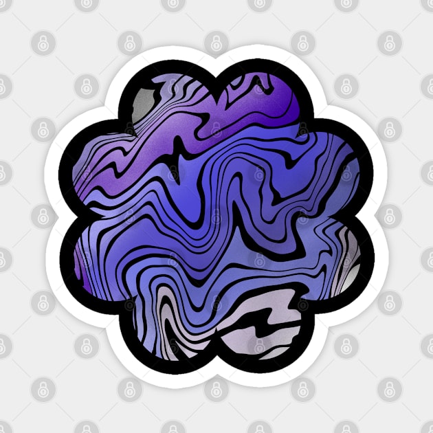 Purple Waves Magnet by NMartworks