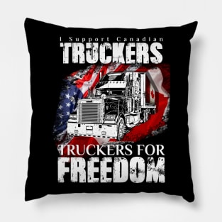 canada flag freedom convoy 2022 ottawa usa flag i support canadian Truckers Pillow