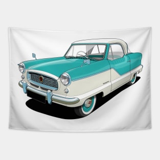 Austin Metropolitan in two tone turquoise and white Tapestry