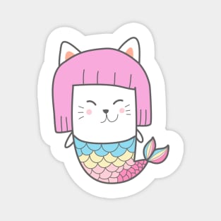 Funy Mermaid Cat Magnet