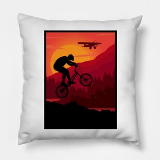 MTB airplane sunset Pillow