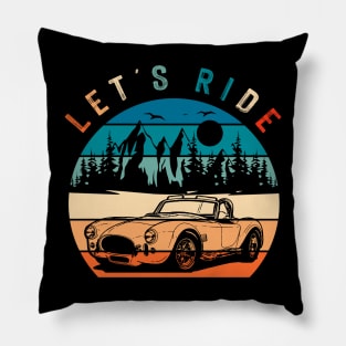 Cobra Retro Vintage Sports Car Pillow