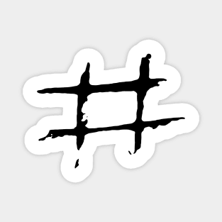 Dark and Gritty Hashtag Number Sign Magnet