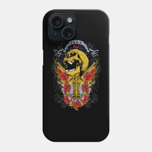 skull with roses Phone Case