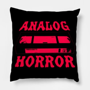 Analog Horror Red VHS Tape Retro 80's 90's Nostalgia Pillow