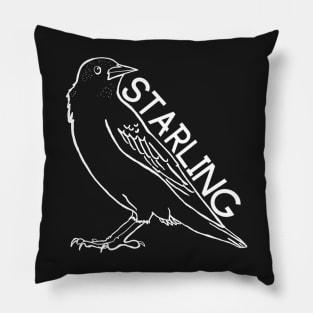 Starling Blackbird Pillow