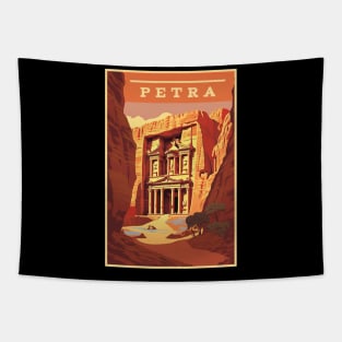 Petra, Jordan, Travel Poster Tapestry