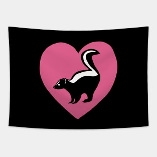 Skunk Pink Heart for Skunk Lovers Tapestry