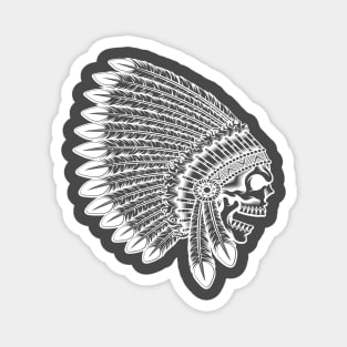 Indian Headdress Skull Magnet