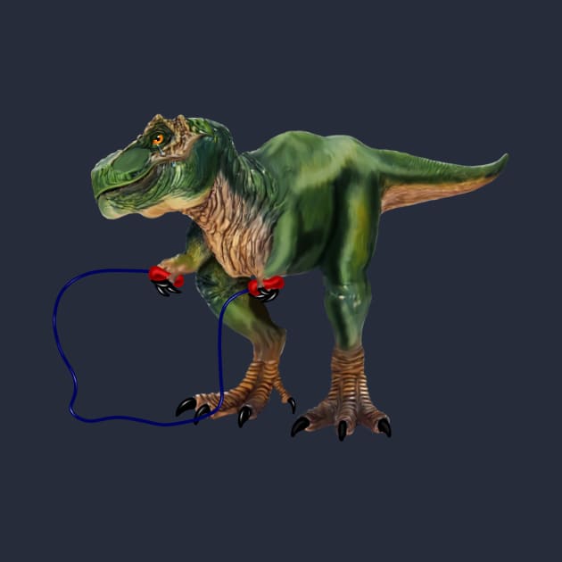 Funny T Rex Trying skipping rope, Sad Dinosaur by dukito