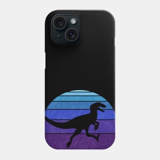 Utahraptor or Velociraptor Retro Synthwave Dino Phone Case