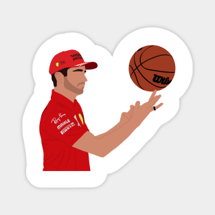 Charles Leclerc playing basketball ahead of the 2021 USA Grand Prix Magnet