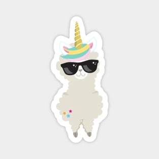 Unicorn Llama, Brown Llama, Llama With Sunglasses Magnet