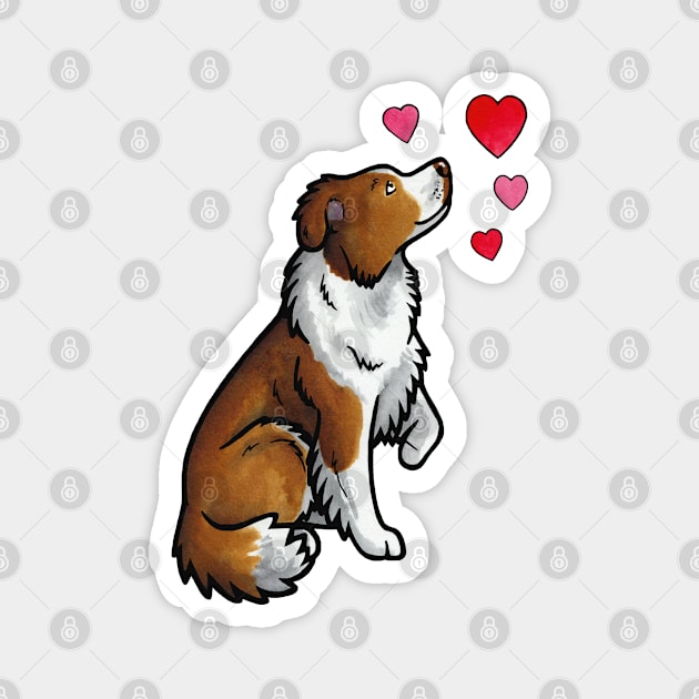 Border collie love Magnet by animalartbyjess