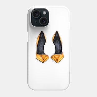 Leather Pumps Gold Phone Case