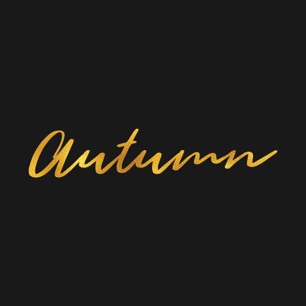 Autumn Name Hand Lettering in Faux Gold Letters by Pixel On Fire