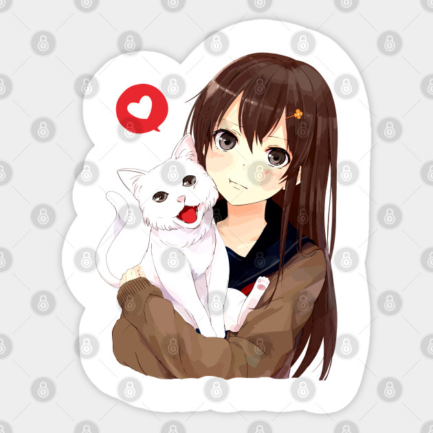 Anime Girl Cute Cat Neko Cat Sticker Teepublic