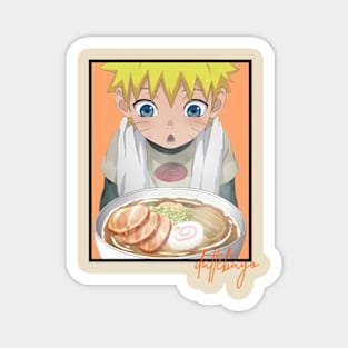 Naruto looking at ramen Magnet