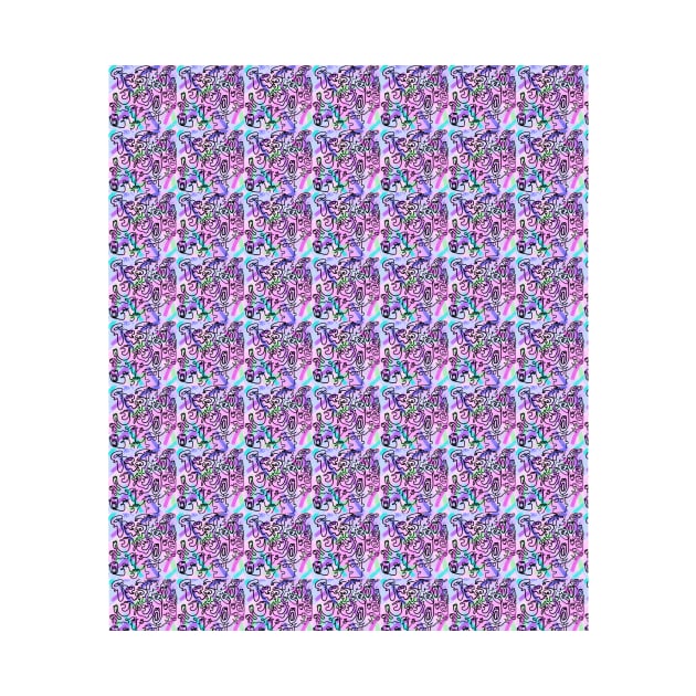 Abstract faces blue pink by cmxcrunch