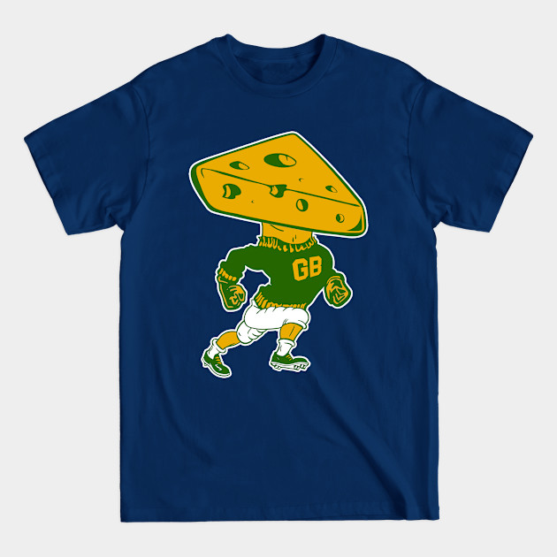 Disover Green Bay Retro Mascot Cheese Head Man - Green Bay - T-Shirt