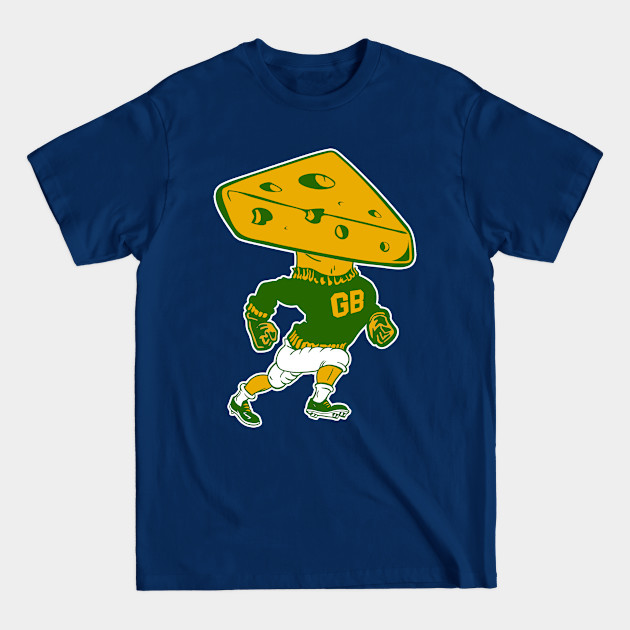 Discover Green Bay Retro Mascot Cheese Head Man - Green Bay - T-Shirt