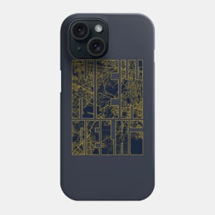 New Delhi, India City Map Typography - Gold Art Deco Phone Case