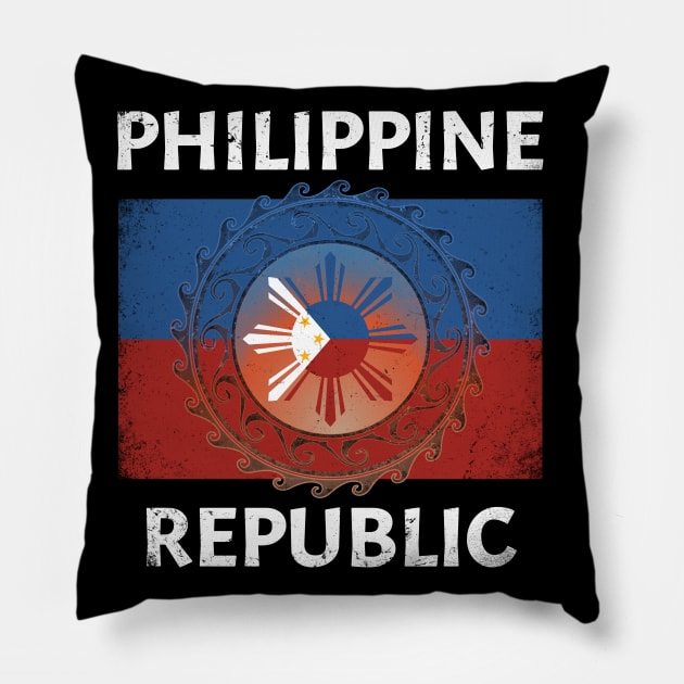 Philippine Republic Pillow by NicGrayTees