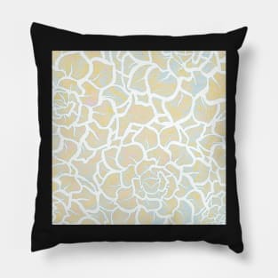 Simple Soothing Succulents - Pale Blue and Yellow - Digitally Illustrated Abstract Flower Pattern for Home Decor, Clothing Fabric, Curtains, Bedding, Pillows, Upholstery, Phone Cases and Stationary Pillow