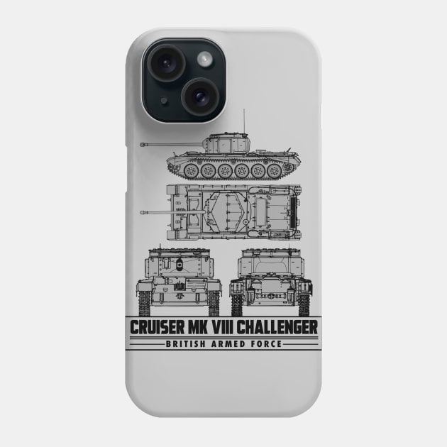 CRUISER CHALLANGER  TANK Phone Case by theanomalius_merch