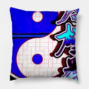 Willow Pattern Ying And Yang Pillow