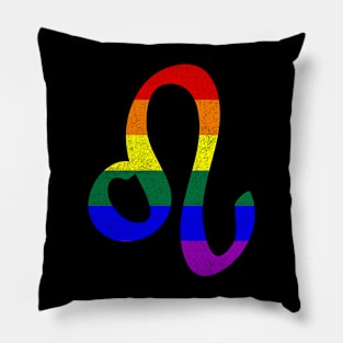 LGBT Gay Pride Flag Leo Zodiac Sign Pillow