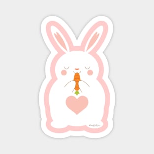 Bunny with carrot Magnet