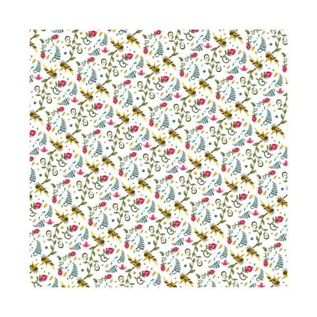 Flowery Sugarbird Pattern by maak and illy