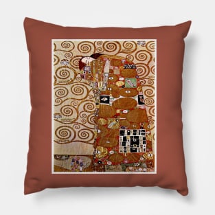 Gustav Klimt Vintage 1906 Portrait of The Embrace Fulfilment Print Pillow