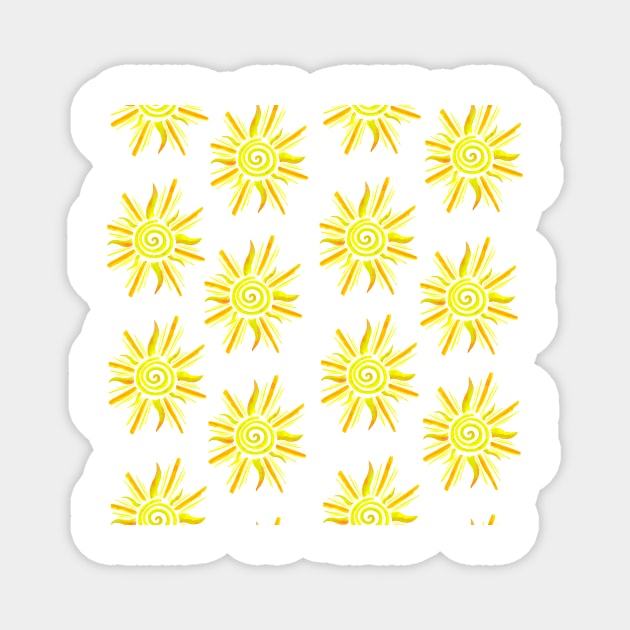 Watercolor Sunshine Pattern - Yellow & Orange Magnet by monitdesign